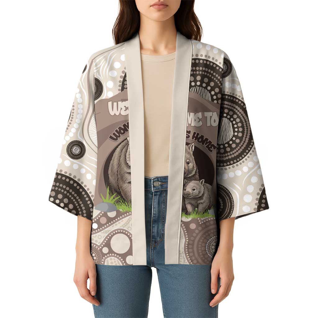Personalised Australia Wombat Kimono Welcome To Our Home Aboriginal Art - Aussie Hoodie