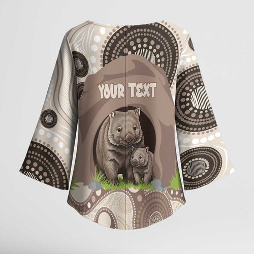 Personalised Australia Wombat Kimono Sleeve Blouse Welcome To Our Home Aboriginal Art - Aussie Hoodie