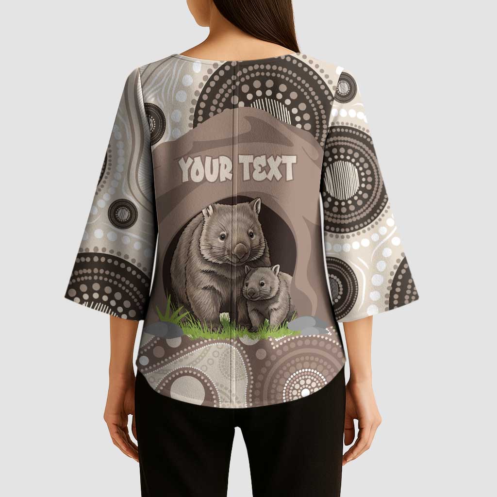 Personalised Australia Wombat Kimono Sleeve Blouse Welcome To Our Home Aboriginal Art - Aussie Hoodie