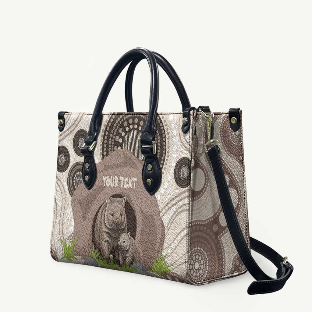 Personalised Australia Wombat Leather Bag Welcome To Our Home Aboriginal Art - Aussie Hoodie