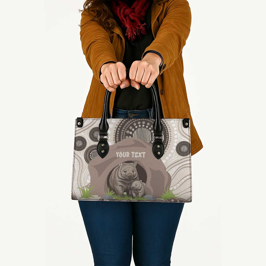 Personalised Australia Wombat Leather Bag Welcome To Our Home Aboriginal Art - Aussie Hoodie