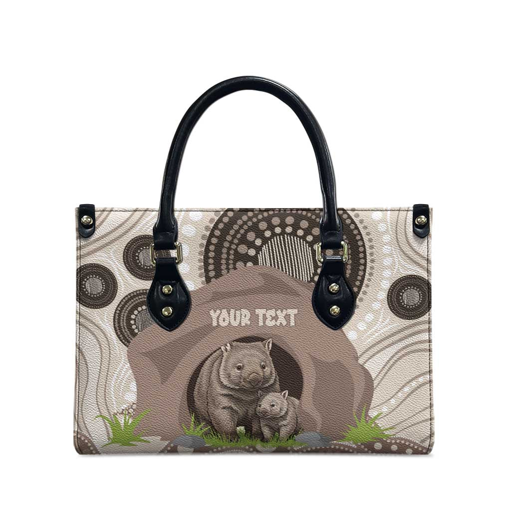 Personalised Australia Wombat Leather Bag Welcome To Our Home Aboriginal Art - Aussie Hoodie
