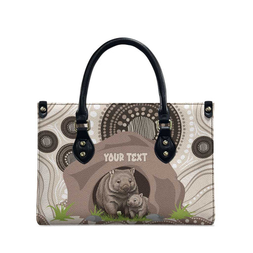 Personalised Australia Wombat Leather Bag Welcome To Our Home Aboriginal Art - Aussie Hoodie