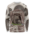 Personalised Australia Wombat Long Sleeve Shirt Welcome To Our Home Aboriginal Art - Aussie Hoodie