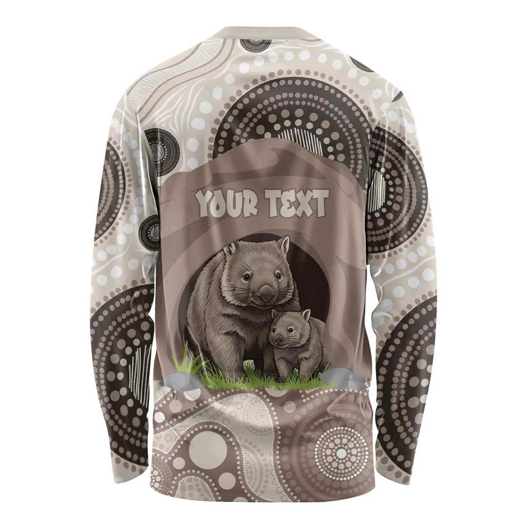 Personalised Australia Wombat Long Sleeve Shirt Welcome To Our Home Aboriginal Art - Aussie Hoodie