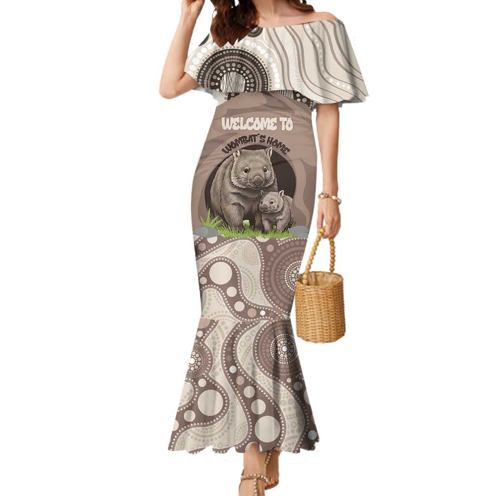 Personalised Australia Wombat Mermaid Dress Welcome To Our Home Aboriginal Art - Aussie Hoodie