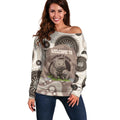 Personalised Australia Wombat Off Shoulder Sweater Welcome To Our Home Aboriginal Art - Aussie Hoodie