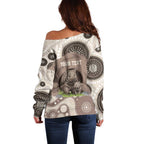 Personalised Australia Wombat Off Shoulder Sweater Welcome To Our Home Aboriginal Art - Aussie Hoodie