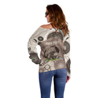 Personalised Australia Wombat Off Shoulder Sweater Welcome To Our Home Aboriginal Art - Aussie Hoodie