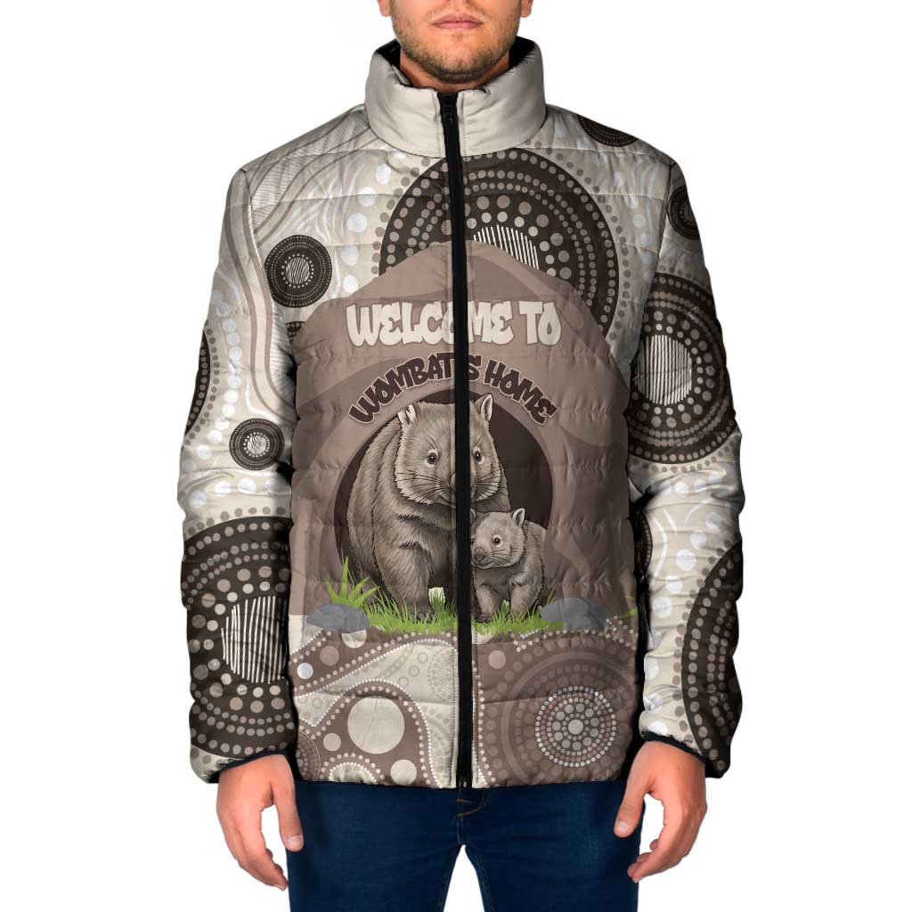 Personalised Australia Wombat Padded Jacket Welcome To Our Home Aboriginal Art - Aussie Hoodie