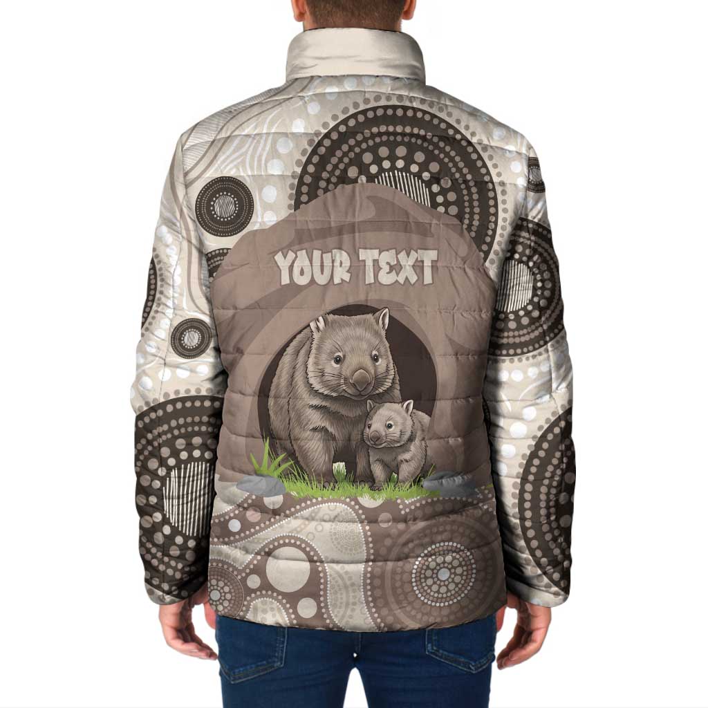 Personalised Australia Wombat Padded Jacket Welcome To Our Home Aboriginal Art - Aussie Hoodie