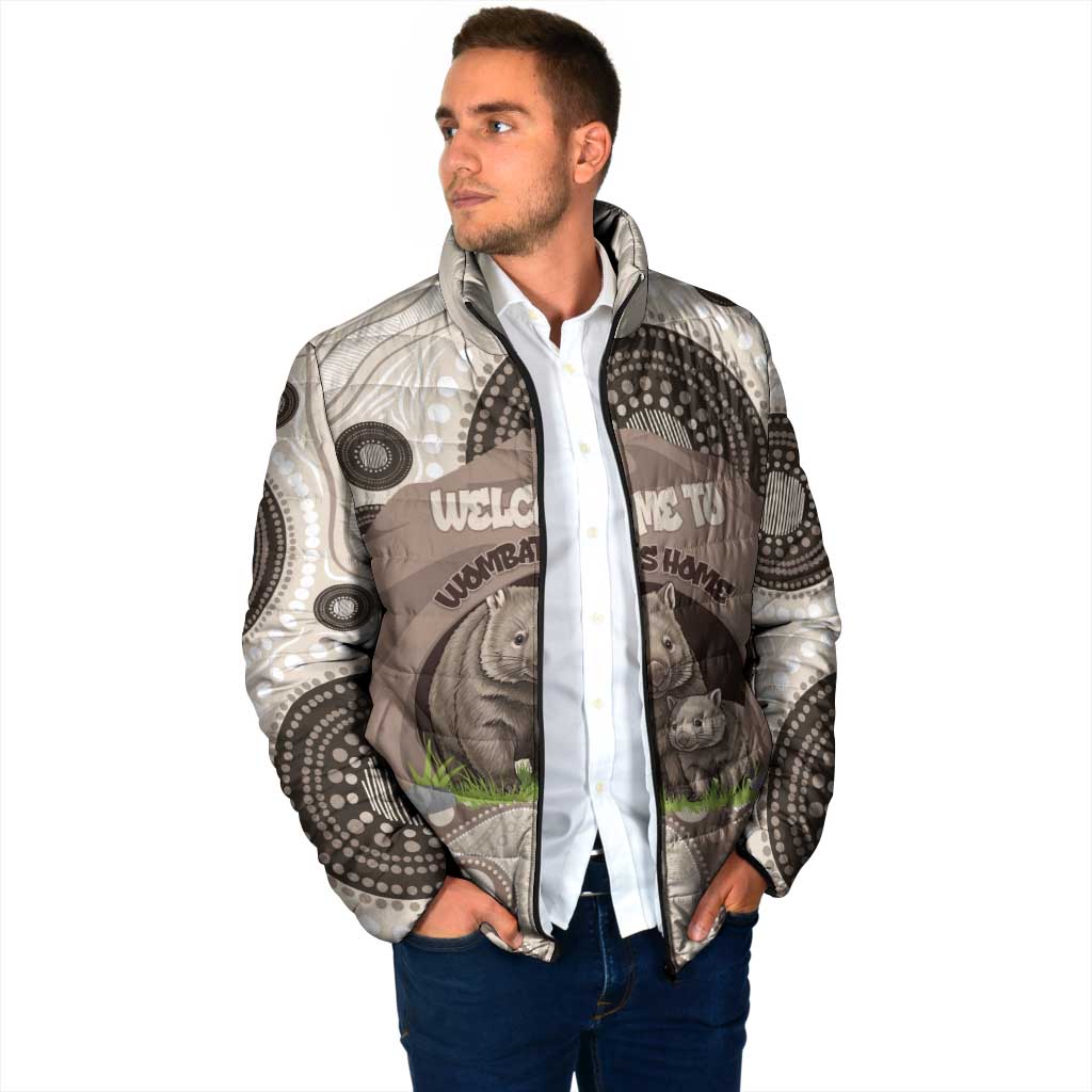 Personalised Australia Wombat Padded Jacket Welcome To Our Home Aboriginal Art - Aussie Hoodie