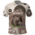 Personalised Australia Wombat Polo Shirt Welcome To Our Home Aboriginal Art - Aussie Hoodie