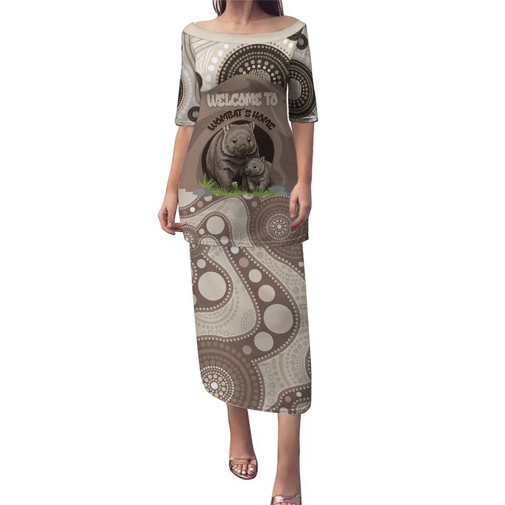 Personalised Australia Wombat Puletasi Welcome To Our Home Aboriginal Art - Aussie Hoodie