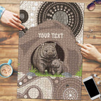 Personalised Australia Wombat Puzzle Welcome To Our Home Aboriginal Art - Aussie Hoodie