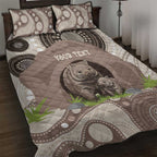 Personalised Australia Wombat Quilt Bed Set Welcome To Our Home Aboriginal Art - Aussie Hoodie