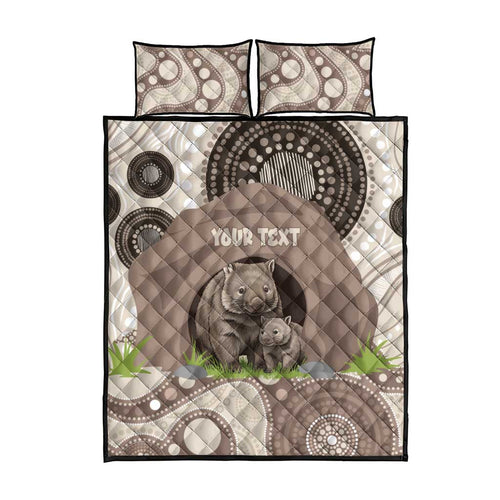 Personalised Australia Wombat Quilt Bed Set Welcome To Our Home Aboriginal Art - Aussie Hoodie
