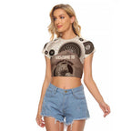 Personalised Australia Wombat Raglan Cropped T Shirt Welcome To Our Home Aboriginal Art - Aussie Hoodie