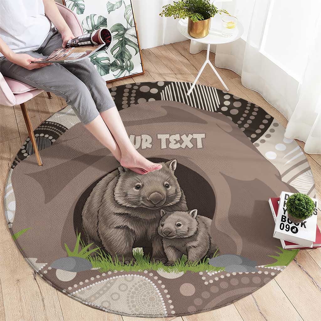 Personalised Australia Wombat Round Carpet Welcome To Our Home Aboriginal Art - Aussie Hoodie