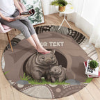 Personalised Australia Wombat Round Carpet Welcome To Our Home Aboriginal Art - Aussie Hoodie