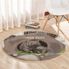 Personalised Australia Wombat Round Carpet Welcome To Our Home Aboriginal Art - Aussie Hoodie