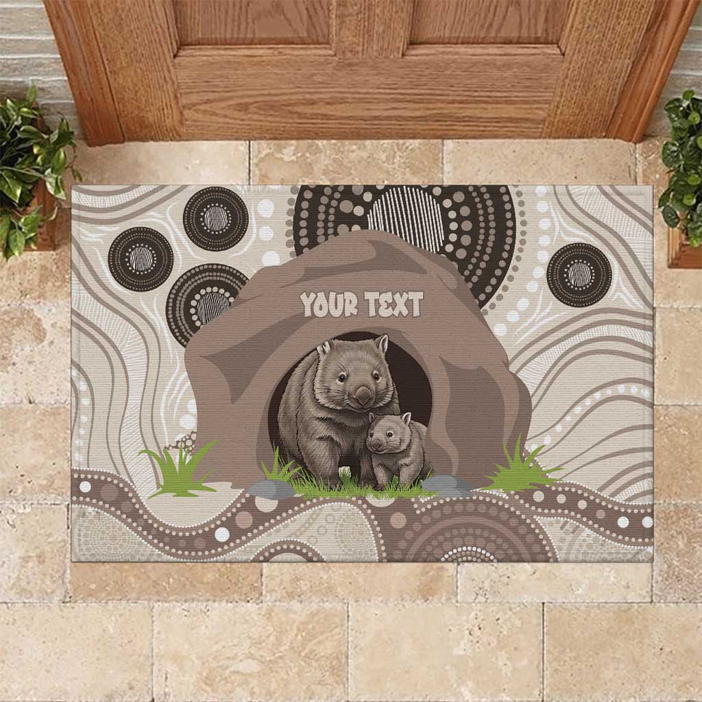 Personalised Australia Wombat Rubber Doormat Welcome To Our Home Aboriginal Art - Aussie Hoodie