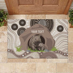 Personalised Australia Wombat Rubber Doormat Welcome To Our Home Aboriginal Art - Aussie Hoodie