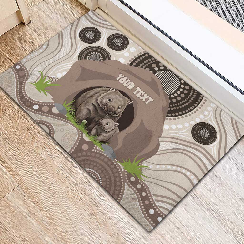 Personalised Australia Wombat Rubber Doormat Welcome To Our Home Aboriginal Art - Aussie Hoodie
