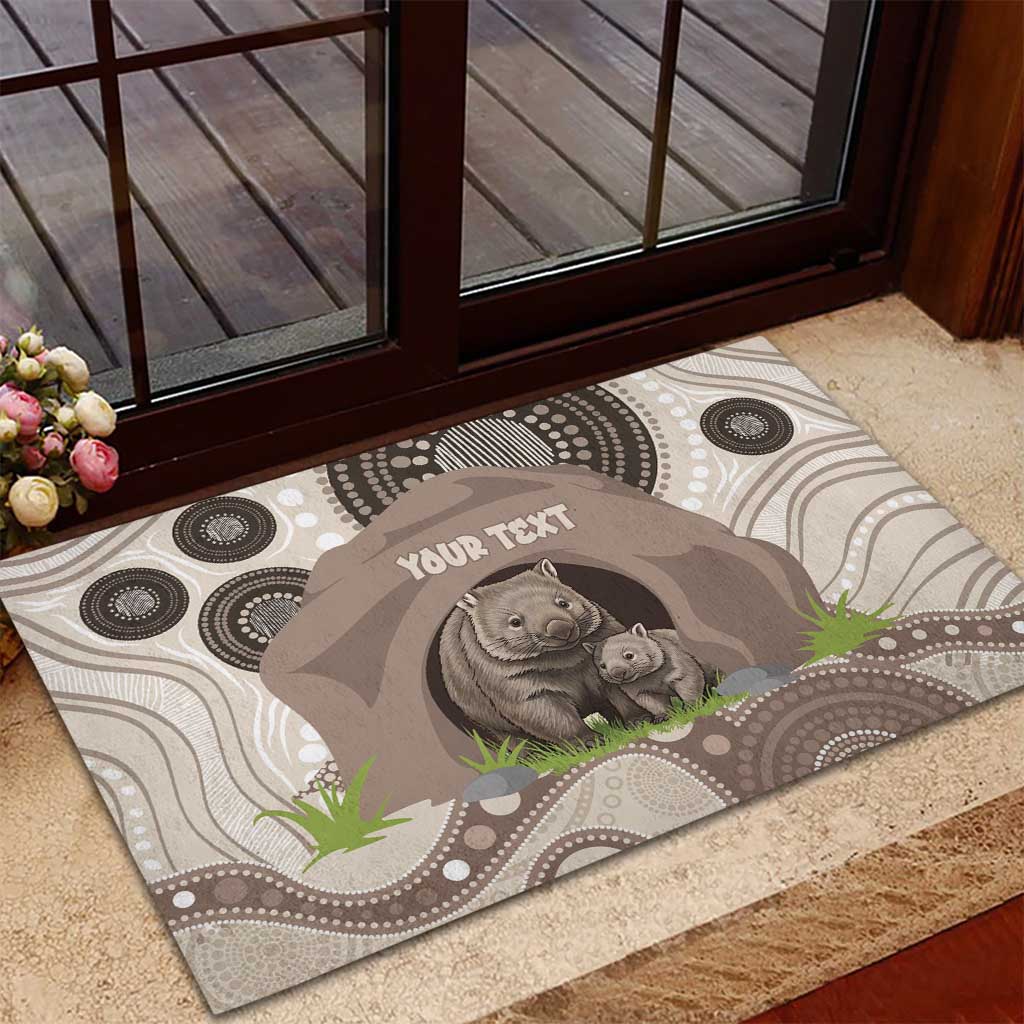 Personalised Australia Wombat Rubber Doormat Welcome To Our Home Aboriginal Art - Aussie Hoodie