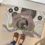 Personalised Australia Wombat Rubber Doormat Welcome To Our Home Aboriginal Art - Aussie Hoodie