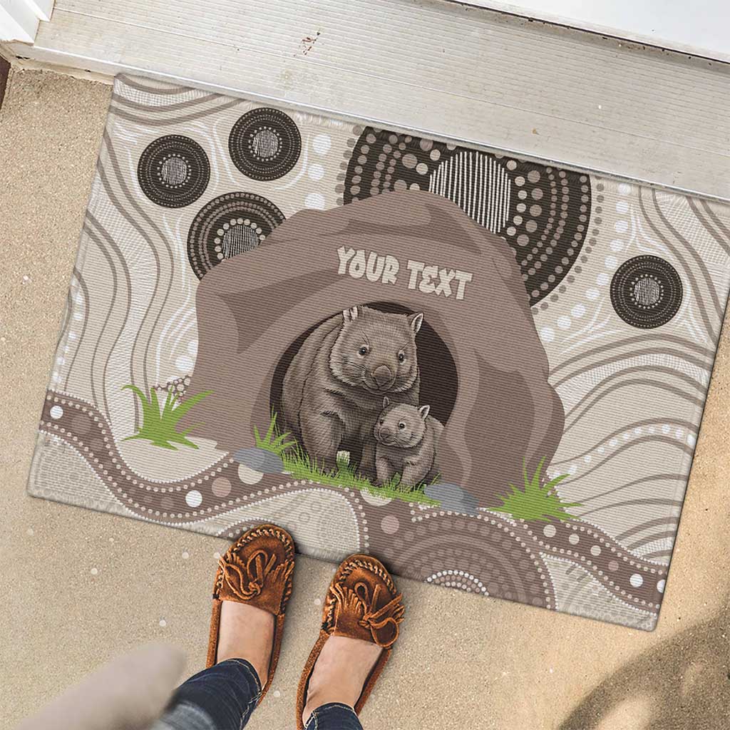 Personalised Australia Wombat Rubber Doormat Welcome To Our Home Aboriginal Art - Aussie Hoodie
