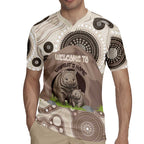 Personalised Australia Wombat Rugby Jersey Welcome To Our Home Aboriginal Art - Aussie Hoodie