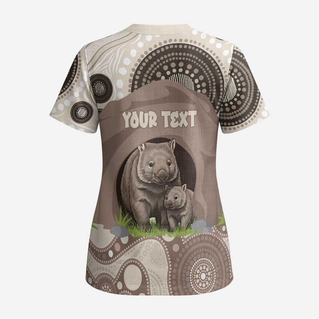 Personalised Australia Wombat Scrub Top Welcome To Our Home Aboriginal Art - Aussie Hoodie