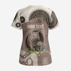 Personalised Australia Wombat Scrub Top Welcome To Our Home Aboriginal Art - Aussie Hoodie
