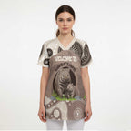 Personalised Australia Wombat Scrub Top Welcome To Our Home Aboriginal Art - Aussie Hoodie