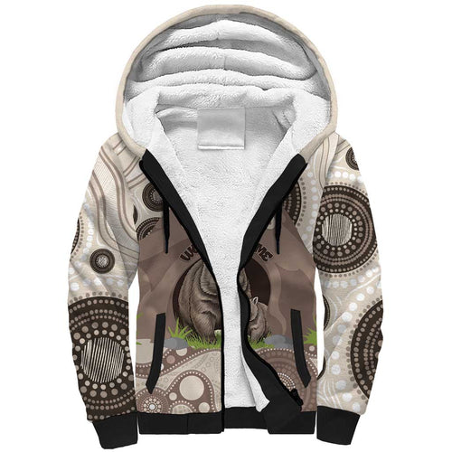 Personalised Australia Wombat Sherpa Hoodie Welcome To Our Home Aboriginal Art - Aussie Hoodie