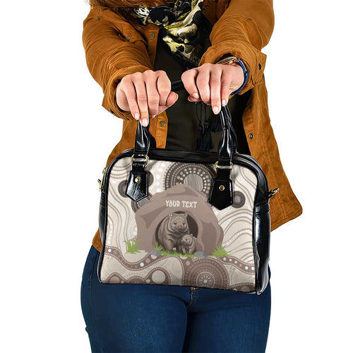 Personalised Australia Wombat Shoulder Handbag Welcome To Our Home Aboriginal Art - Aussie Hoodie