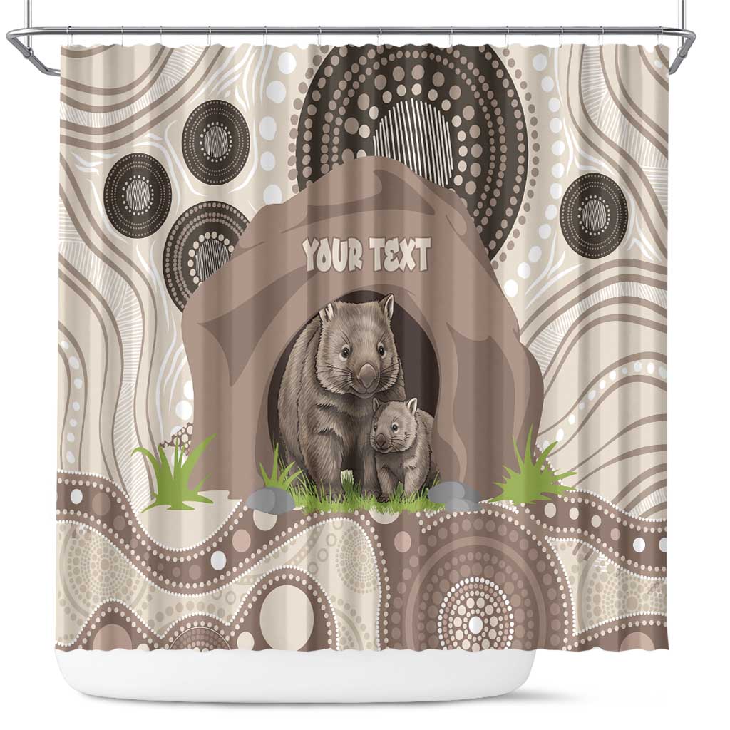 Personalised Australia Wombat Shower Curtain Welcome To Our Home Aboriginal Art - Aussie Hoodie