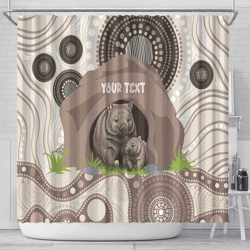 Personalised Australia Wombat Shower Curtain Welcome To Our Home Aboriginal Art - Aussie Hoodie