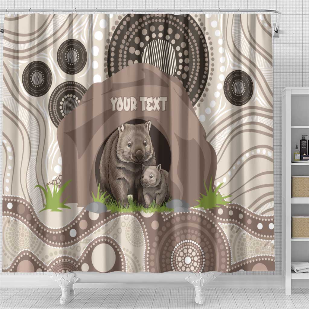Personalised Australia Wombat Shower Curtain Welcome To Our Home Aboriginal Art - Aussie Hoodie