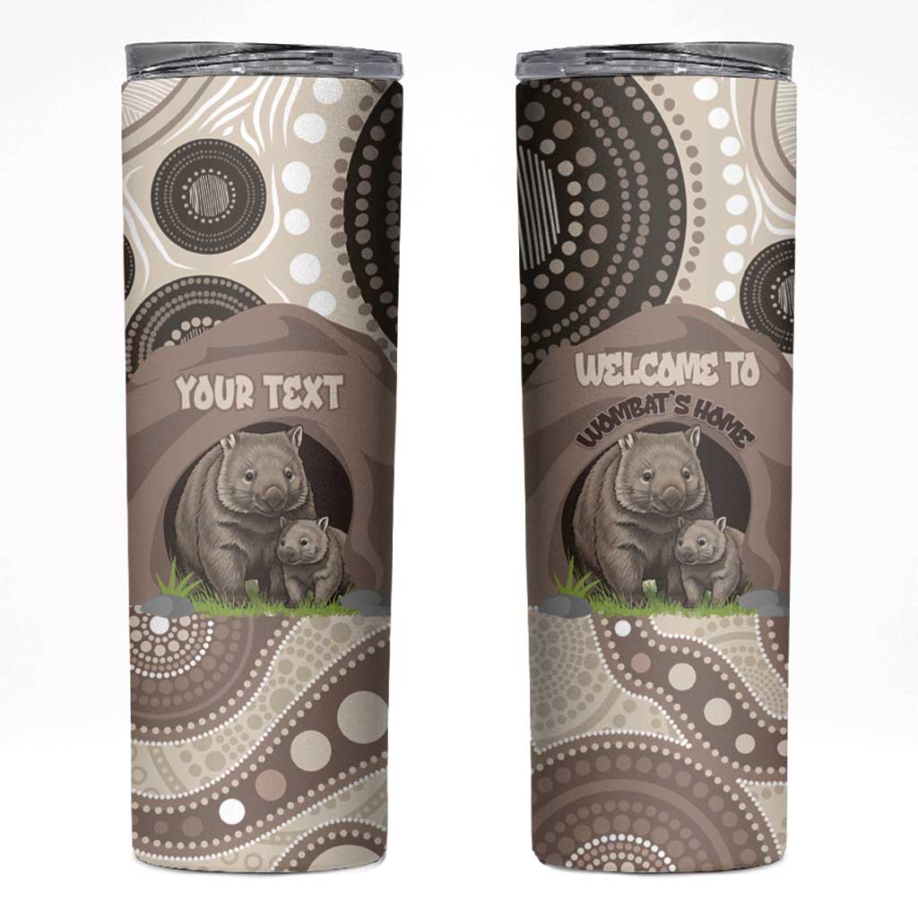 Personalised Australia Wombat Skinny Tumbler Welcome To Our Home Aboriginal Art - Aussie Hoodie