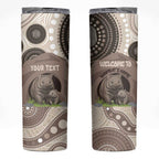 Personalised Australia Wombat Skinny Tumbler Welcome To Our Home Aboriginal Art - Aussie Hoodie