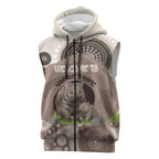 Personalised Australia Wombat Sleeveless Zip Hoodie Welcome To Our Home Aboriginal Art LT14