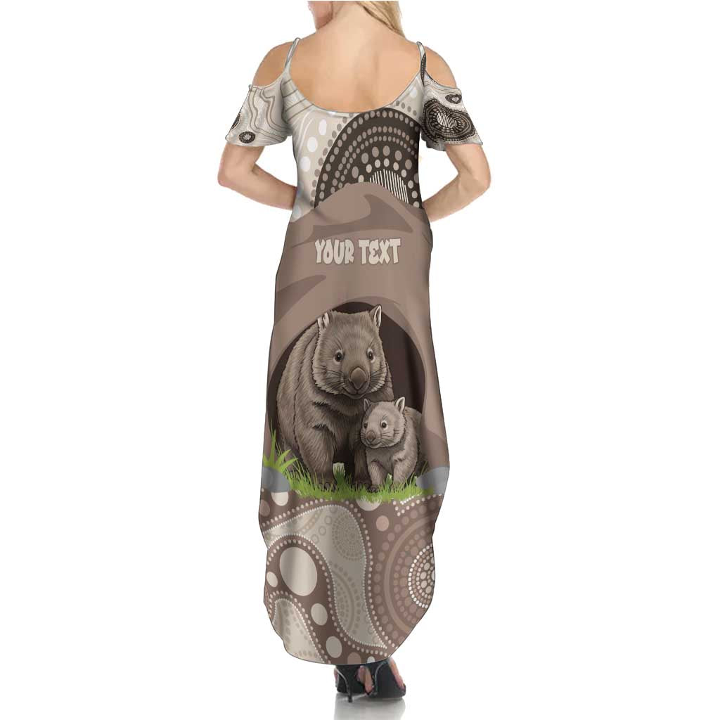 Personalised Australia Wombat Summer Maxi Dress Welcome To Our Home Aboriginal Art - Aussie Hoodie