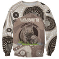 Personalised Australia Wombat Sweatshirt Welcome To Our Home Aboriginal Art - Aussie Hoodie