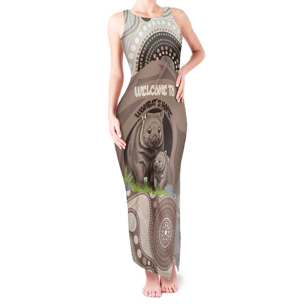 Personalised Australia Wombat Tank Maxi Dress Welcome To Our Home Aboriginal Art - Aussie Hoodie