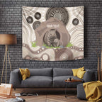 Personalised Australia Wombat Tapestry Welcome To Our Home Aboriginal Art - Aussie Hoodie