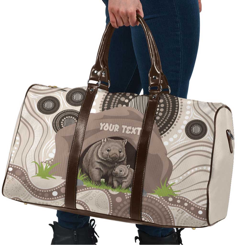 Personalised Australia Wombat Travel Bag Welcome To Our Home Aboriginal Art - Aussie Hoodie