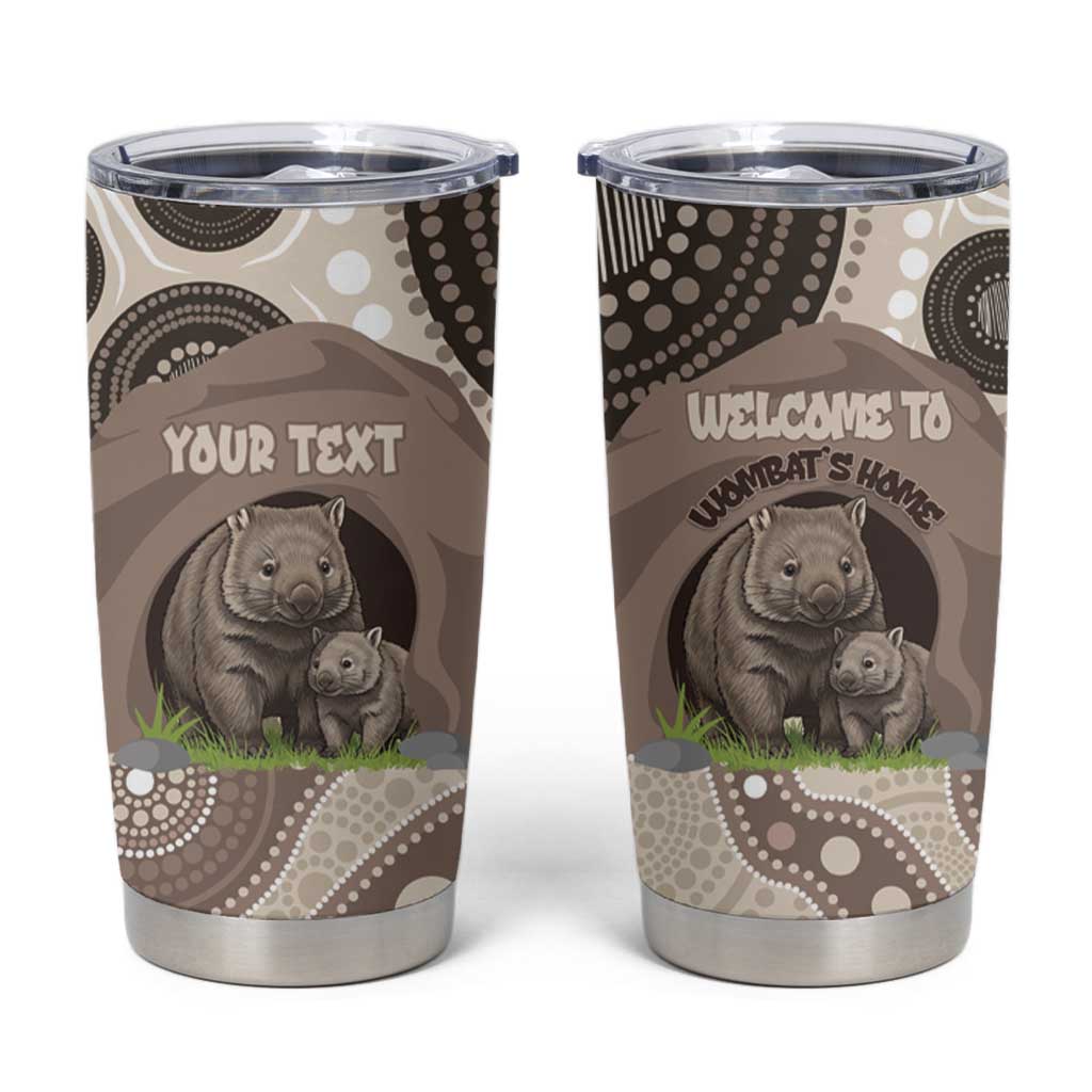 Personalised Australia Wombat Tumbler Cup Welcome To Our Home Aboriginal Art - Aussie Hoodie
