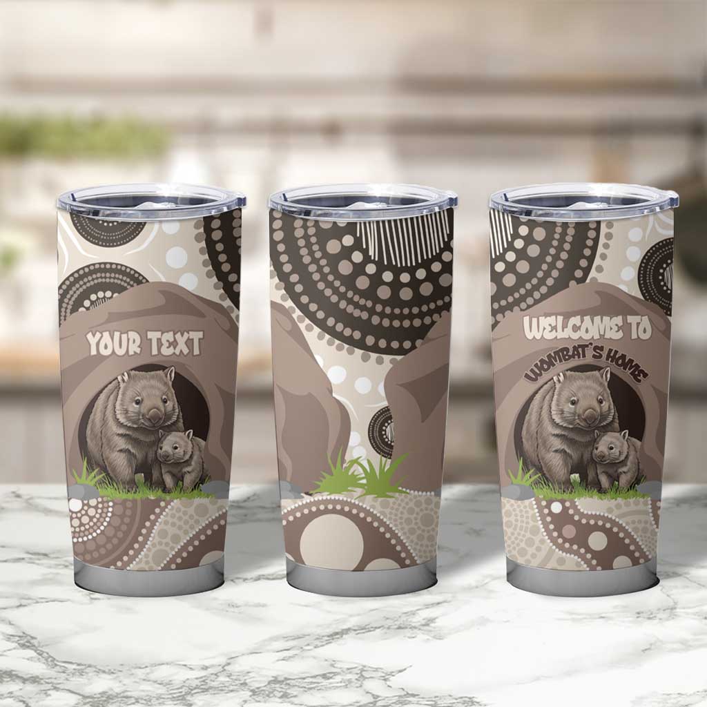 Personalised Australia Wombat Tumbler Cup Welcome To Our Home Aboriginal Art - Aussie Hoodie